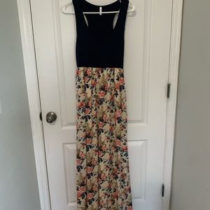 Navy Floral Bottom Maxi Dress- Maternity